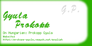 gyula prokopp business card